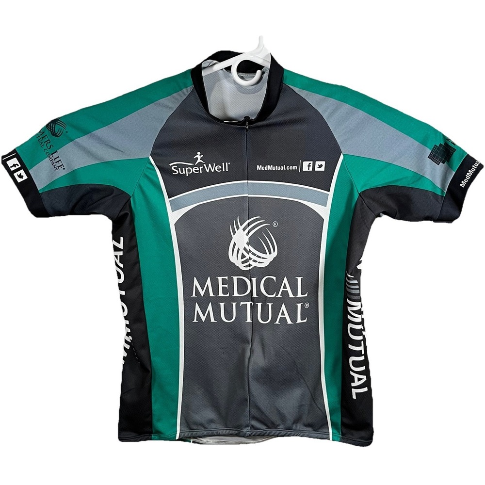 Pyro Apparel Medical Mutual Men's XL Cycling Bike Jersey Green Black Grey